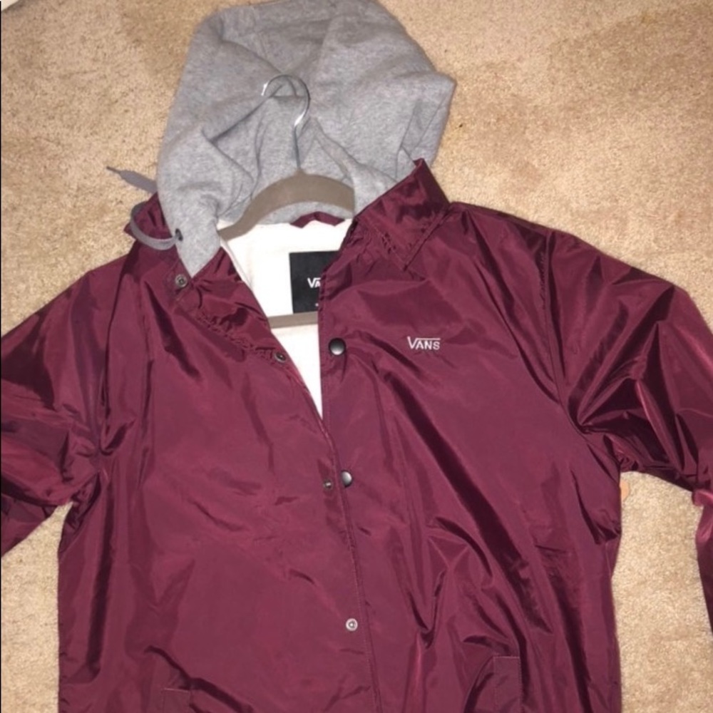 Vans Burgundy Jacket with Grey Hoody